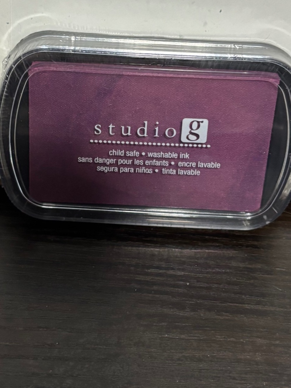 Purple rubber stamp ink pad